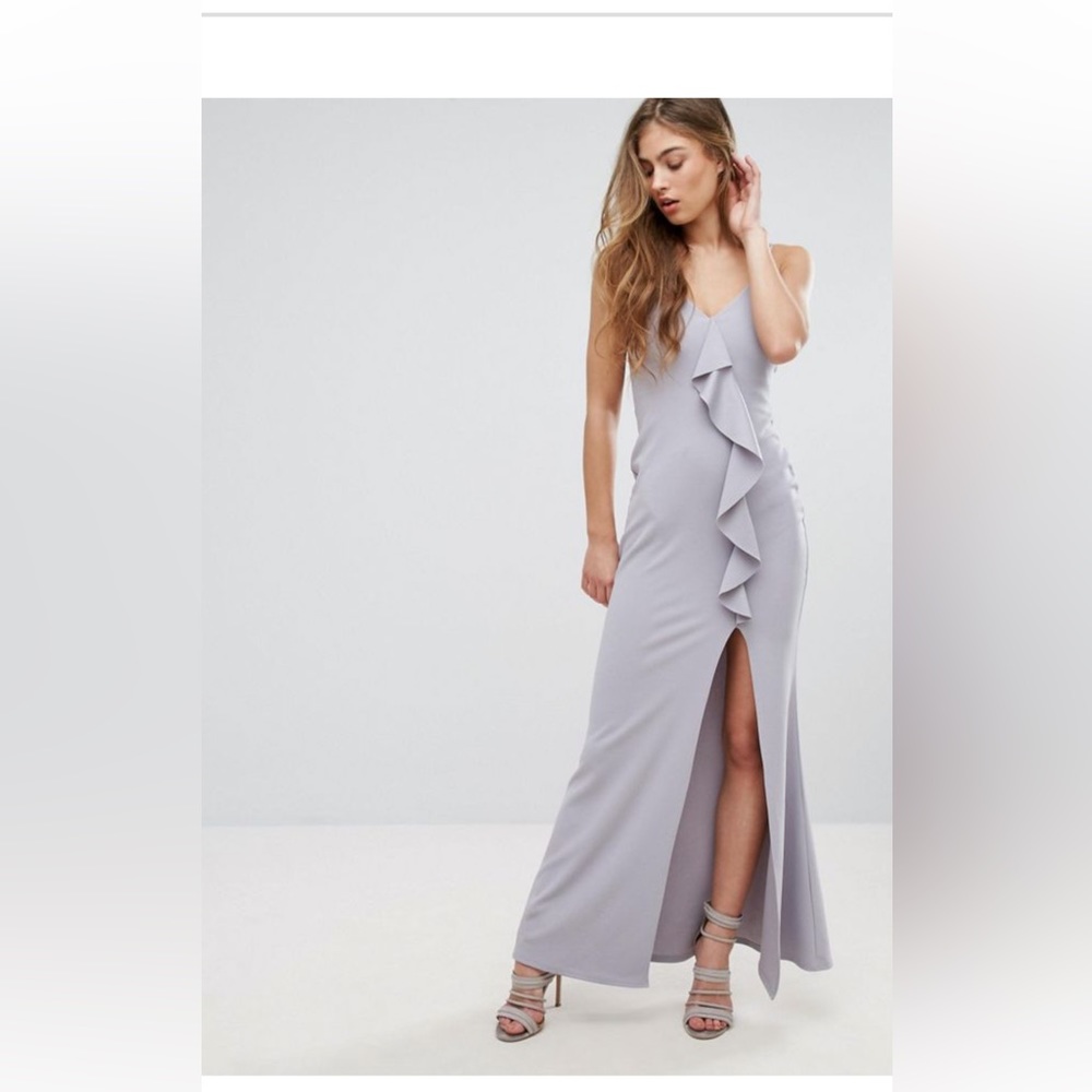 Light gray/purple from Missguided in size 2. Stretch, comfy, and classy.